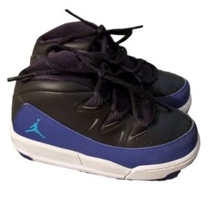 Boys shoes size 7c sneakers high top black blue white